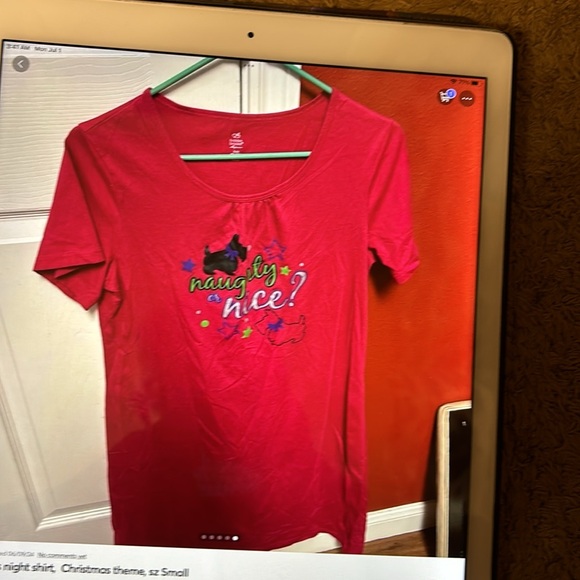 Ladies Night Shirt Christmas theme, sz small - Picture 5 of 6